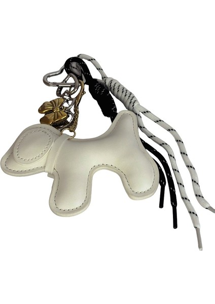 Beyaz Köpek ve Anahtar Detaylı Çanta Aksesuarı fırsatları