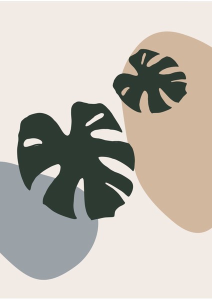 Harikabirev|soft Renkler Yapraklı Bohem Seti 006 |çerçeveli Cam Tablo 3lü Dikey fiyatları