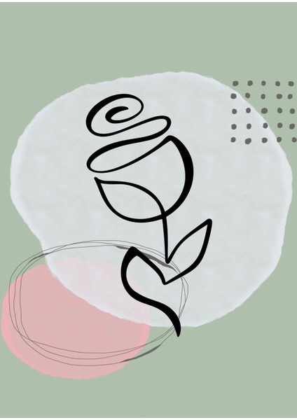 |yeşil Tonlar Minimalist Gül Çizimli Set|çerçeveli Cam Tablo 3lü Dikey fiyatları