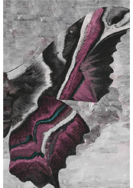 |gri-Mürdüm Çiçek Kanat Kombini |çerçeveli Cam Tablo 3lü Dikey fırsatları