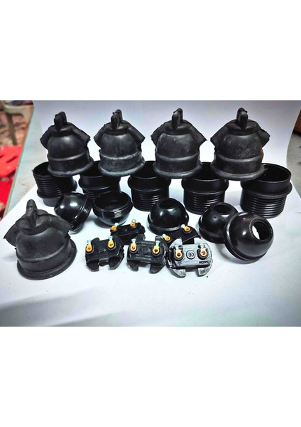 5'li Kauçuk Duy Kılıfı ve E27 Duy Seti