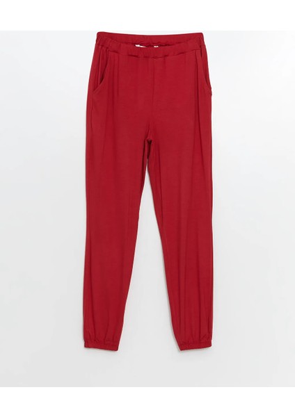 kırmızı V Yaka Kadın Pijama Takımı