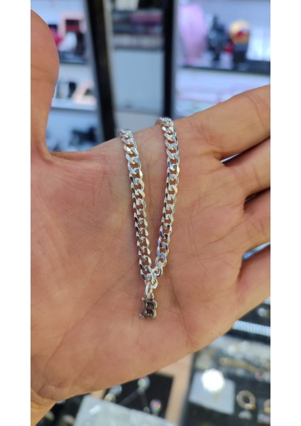925 Ayar Gümüş 4 mm Harfli Gurmet Bileklik modelleri
