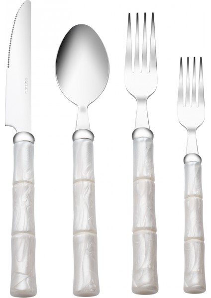 Ember Krem 6 Kişilik 24 Parça Çatal Kaşık Bıçak Takımı