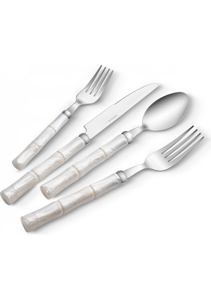 Ember Krem 6 Kişilik 24 Parça Çatal Kaşık Bıçak Takımı fiyatları