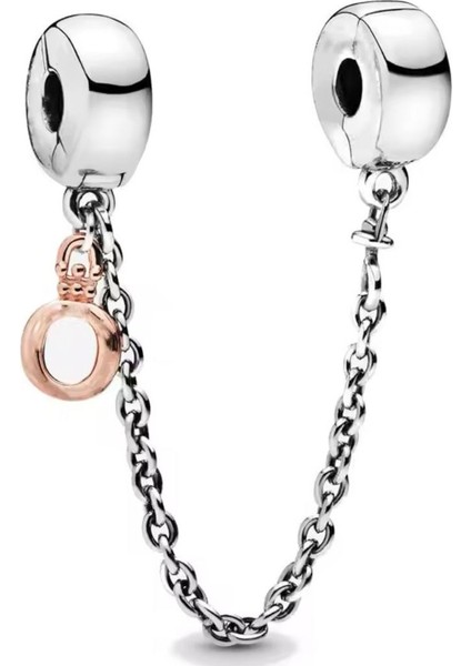 Gümüş Sallantılı Taç O Güvenlik Zincirli Charm fiyatları