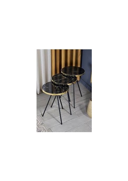 Zigon Sehpa 3 Lü Metal Ayak