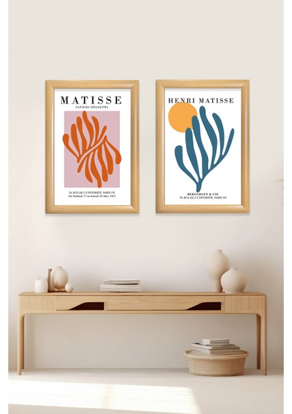 Ikili Henri Matisse Çerçeveli Cam Tablo Seti
