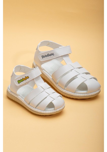 Şirin Bebe Ortopedik Kafes Beyaz Erkek Bebek Sandalet