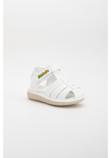 Şirin Bebe Ortopedik Kafes Beyaz Erkek Bebek Sandalet