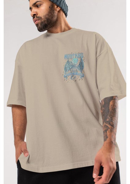 Game Of Thrones Gece Kralı Ön Sol Baskılı Oversize T-Shirt Erkek Kadın Unisex Pamuk Bisiklet Yaka Tişort modelleri