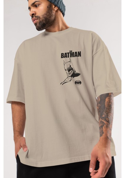 Batman (18) Ön Sol Baskılı Oversize T-Shirt Erkek Kadın Unisex Pamuk Bisiklet Yaka Tişort modelleri