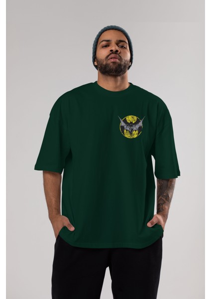 Batman 5 Ön Sol Baskılı Oversize T-Shirt Erkek Kadın Unisex Pamuk Bisiklet Yaka Tişort indirimleri
