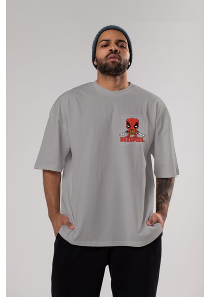 Deadpool (17) Ön Sol Baskılı Oversize T-Shirt Erkek Kadın Unisex Pamuk Bisiklet Yaka Tişort indirimleri