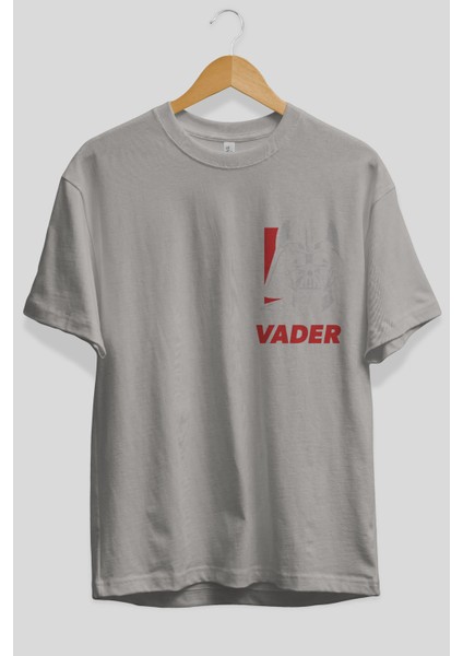 Darth Vader Ön Sol Baskılı Oversize T-Shirt Erkek Kadın Unisex Pamuk Bisiklet Yaka Tişort fiyatları