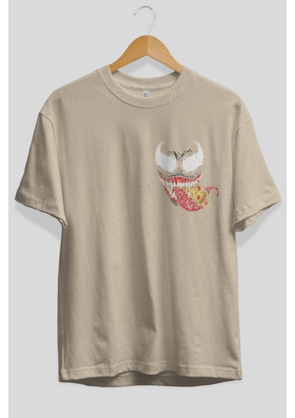 Venom (1) Ön Sol Baskılı Oversize T-Shirt Erkek Kadın Unisex Pamuk Bisiklet Yaka Tişort fiyatları