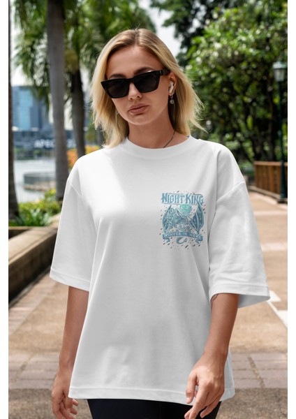 Game Of Thrones Gece Kralı Ön Sol Baskılı Oversize T-Shirt Erkek Kadın Unisex Pamuk Bisiklet Yaka Tişort indirimleri