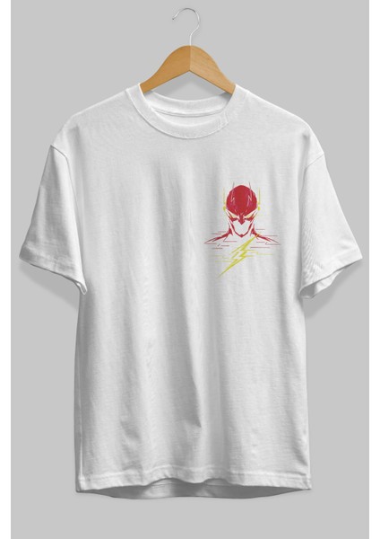 Flash Avengers (2) Ön Sol Baskılı Oversize T-Shirt Erkek Kadın Unisex Pamuk Bisiklet Yaka Tişort fiyatları