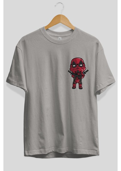 Deadpool (22) Ön Sol Baskılı Oversize T-Shirt Erkek Kadın Unisex Pamuk Bisiklet Yaka Tişort fiyatları