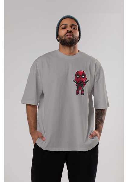 Deadpool (22) Ön Sol Baskılı Oversize T-Shirt Erkek Kadın Unisex Pamuk Bisiklet Yaka Tişort indirimleri