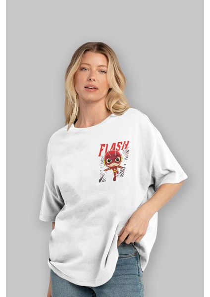 Flash Avengers (4) Ön Sol Baskılı Oversize T-Shirt Erkek Kadın Unisex Pamuk Bisiklet Yaka Tişort fırsatları