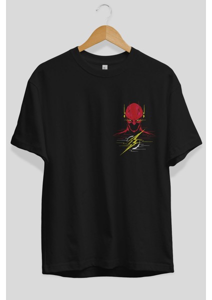 Flash Avengers (2) Ön Sol Baskılı Oversize T-Shirt Erkek Kadın Unisex Pamuk Bisiklet Yaka Tişort fiyatları