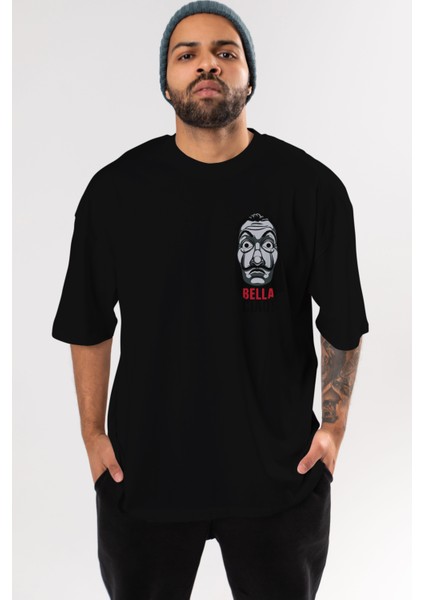 La Casa De Papel (12) Ön Sol Baskılı Oversize T-Shirt Erkek Kadın Unisex Pamuk Bisiklet Yaka Tişort