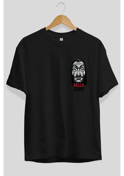 La Casa De Papel (12) Ön Sol Baskılı Oversize T-Shirt Erkek Kadın Unisex Pamuk Bisiklet Yaka Tişort