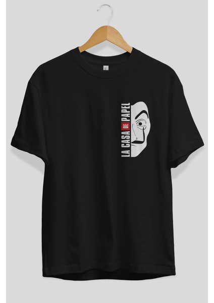 La Casa De Papel (3) Ön Sol Baskılı Oversize T-Shirt Erkek Kadın Unisex Pamuk Bisiklet Yaka Tişort