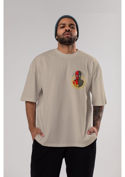Spiderman (28) Ön Sol Baskılı Oversize T-Shirt Erkek Kadın Unisex Pamuk Bisiklet Yaka Tişort indirimleri