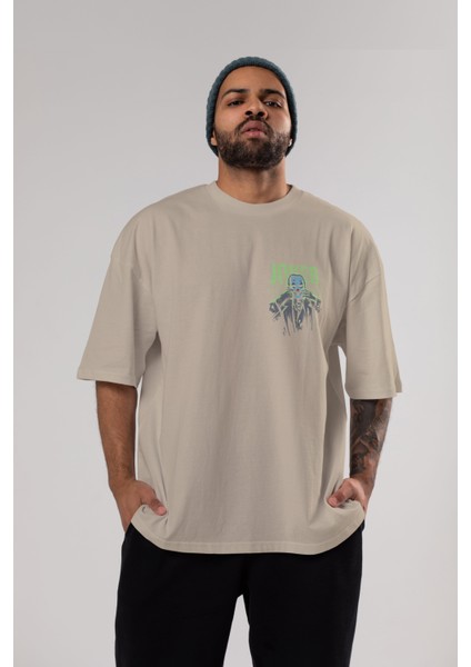 Joker (9) Ön Sol Baskılı Oversize T-Shirt Erkek Kadın Unisex Pamuk Bisiklet Yaka Tişort indirimleri