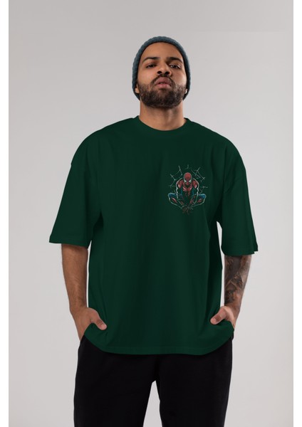 Spiderman (15) Ön Sol Baskılı Oversize T-Shirt Erkek Kadın Unisex Pamuk Bisiklet Yaka Tişort indirimleri