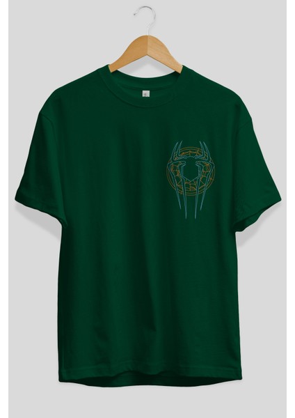 Spiderman (30) Ön Sol Baskılı Oversize T-Shirt Erkek Kadın Unisex Pamuk Bisiklet Yaka Tişort fiyatları