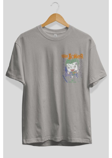 Joker (6) Ön Sol Baskılı Oversize T-Shirt Erkek Kadın Unisex Pamuk Bisiklet Yaka Tişort fiyatları