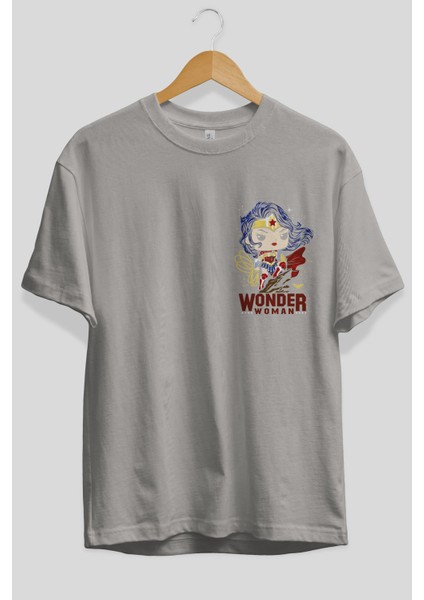 Wonder Woman (2) Ön Sol Baskılı Oversize T-Shirt Erkek Kadın Unisex Pamuk Bisiklet Yaka Tişort fiyatları