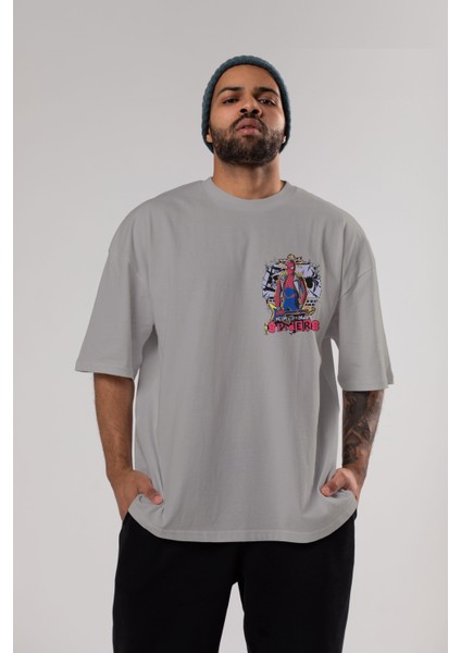 Spiderman Rock Ön Sol Baskılı Oversize T-Shirt Erkek Kadın Unisex Pamuk Bisiklet Yaka Tişort indirimleri