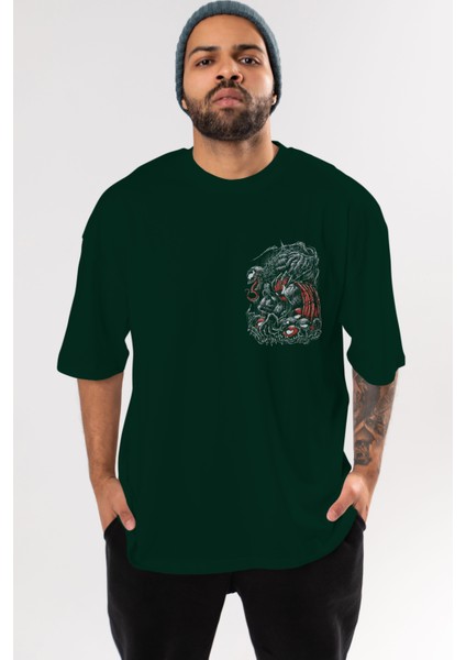Venom (14) Ön Sol Baskılı Oversize T-Shirt Erkek Kadın Unisex Pamuk Bisiklet Yaka Tişort