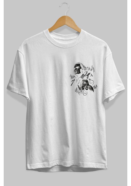 Joker 2 Ön Sol Baskılı Oversize T-Shirt Erkek Kadın Unisex Pamuk Bisiklet Yaka Tişort fiyatları