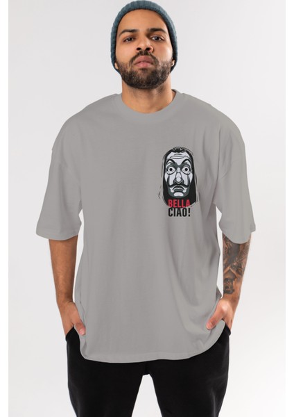 La Casa De Papel (12) Ön Sol Baskılı Oversize T-Shirt Erkek Kadın Unisex Pamuk Bisiklet Yaka Tişort