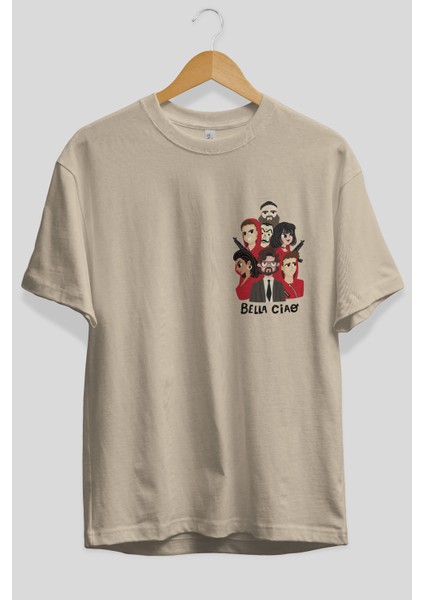 La Casa De Papel (13) Ön Sol Baskılı Oversize T-Shirt Erkek Kadın Unisex Pamuk Bisiklet Yaka Tişort fiyatları