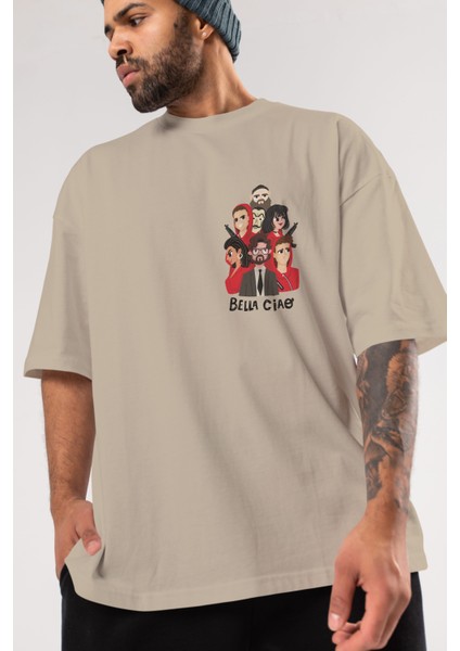 La Casa De Papel (13) Ön Sol Baskılı Oversize T-Shirt Erkek Kadın Unisex Pamuk Bisiklet Yaka Tişort modelleri