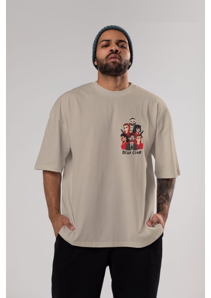 La Casa De Papel (13) Ön Sol Baskılı Oversize T-Shirt Erkek Kadın Unisex Pamuk Bisiklet Yaka Tişort indirimleri
