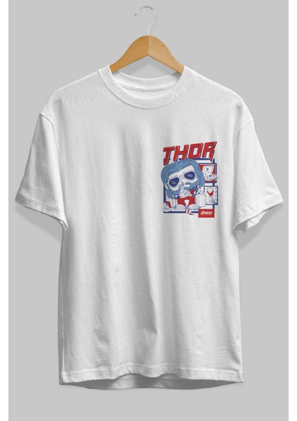Thor Ön Sol Baskılı Oversize T-Shirt Erkek Kadın Unisex Pamuk Bisiklet Yaka Tişort fiyatları