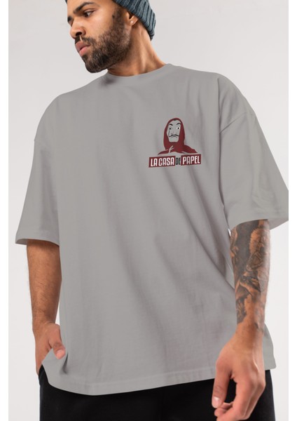 La Casa De Papel (1) Ön Sol Baskılı Oversize T-Shirt Erkek Kadın Unisex Pamuk Bisiklet Yaka Tişort modelleri