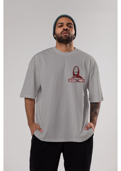 La Casa De Papel (1) Ön Sol Baskılı Oversize T-Shirt Erkek Kadın Unisex Pamuk Bisiklet Yaka Tişort indirimleri