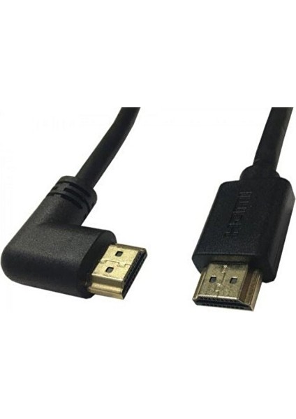 1.5 Metre 90 Derece HDMI Kablo Yan HDMI Kablo HDMI 90 Derece Kablo