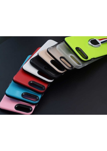 Galaxy J7 Pro Uyumlu Kılıf Kenarları Silikon Arkası Sert Yüzüklü Standlı Kumaş Halkalı Foxy Kapak fırsatları