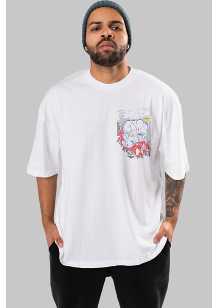 Venom (19) Ön Sol Baskılı Oversize T-Shirt Erkek Kadın Unisex Pamuk Bisiklet Yaka Tişort