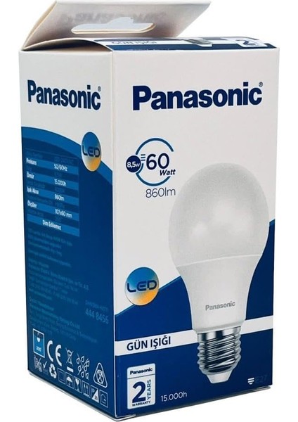 8,5W (60W) LED Ampul 4000K - Gün Işığı E27 LED Lambası