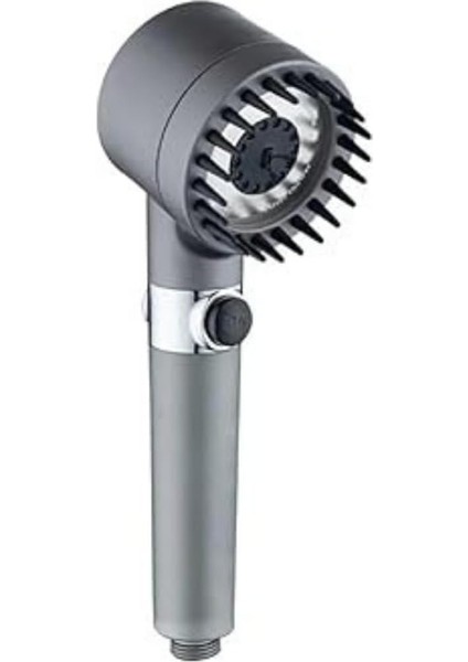 Start Stop Tuşlu Filtreli Basınçlı Masaj Etkili Duş Başlığı (Antrasit Gri)